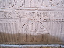 Jerogl&iacute;ficos, costado izquierdo Templo Edfu