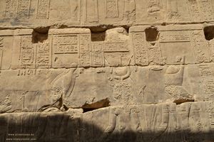Jerogl&iacute;ficos en muro en Filae