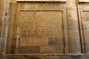  Dioses Horus Toth Sekhmet  jerogl&iacute;ficos en Kom Ombo