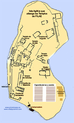 Mapa actual isla Filae